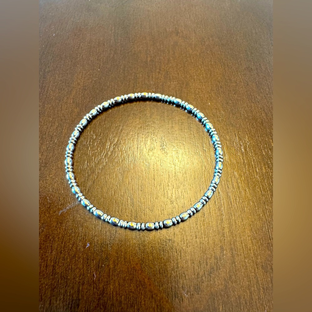 Elegant Blue and Silver Beaded Bracelet